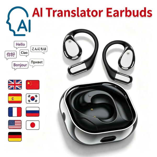 X5 Pro Translator In Real Time OWS Open‑Ear Earbuds Hook‑on Earphones
