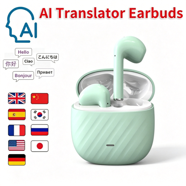 QH08 Bidirectional Translator TWS Wireless Earbuds Bluetooth V6.0 IPX4 Waterproof Type‑C Headphones